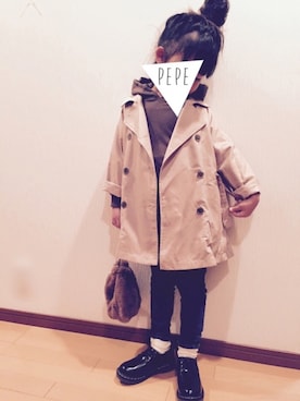 「オックスフォードシューズ」｜「アイテム（その他）」を使った、pepeさん（キッズ・110cm）の秋コーディネート