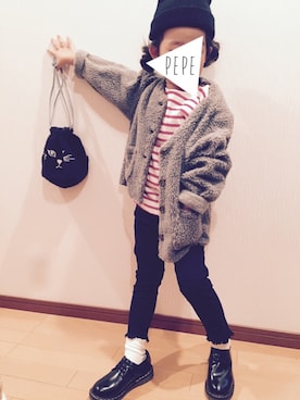 「オックスフォードシューズ」｜「アイテム（その他）」を使った、pepeさん（キッズ・110cm）の冬コーディネート