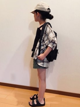 「リブタンクトップ」｜「アイテム（帽子）」を使った、pepeさん（キッズ・120cm）の夏コーディネート