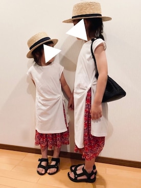 「Right-on（ライトオン）のアイテム（スカート）」を使った、pepeさん（キッズ・120cm）の夏コーディネート