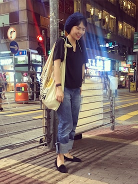 「A land（エーランド）のアイテム（ハンチング/ベレー帽）」を使った、Stephanieさん（レディース・162cm）の夏コーディネート