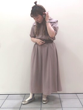 「古着好きな人と繋がりたい」｜「アイテム（バレエシューズ）」を使った、Moteki＊さん（レディース・155cm）の夏コーディネート