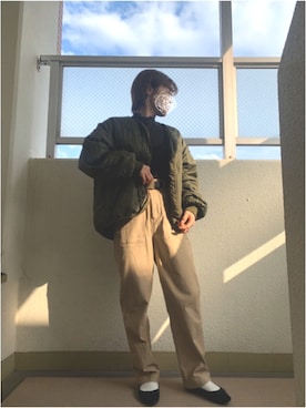 「SM2（エスエムツー）のアイテム（ブルゾン）」を使った、yasuさん（レディース・150cm）の春コーディネート