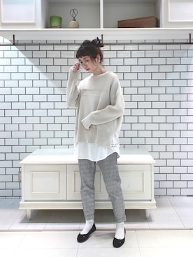 「H&M（エイチ・アンド・エム）のアイテム（バレエシューズ）」を使った、niuさん（レディース・161cm）の春コーディネート