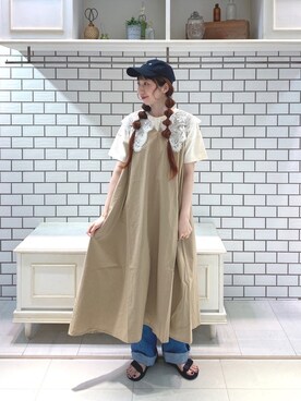 「キャップ女子」｜niuさん（レディース・161cm）の夏コーディネート