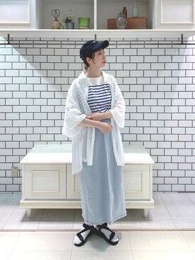 「キャップ女子」｜niuさん（レディース・161cm）の夏コーディネート