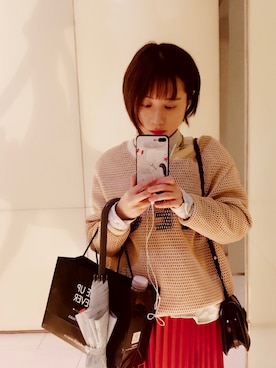 「Basic houseのアイテム（パーカー、ベージュ系）」を使った、浮轩木有豆豆さん（レディース・155cm）の秋コーディネート