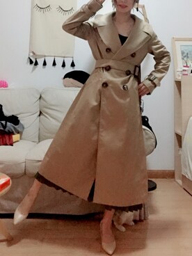 「家」｜「アイテム（ジャケット/アウター）」を使った、浮轩木有豆豆さん（レディース・155cm）の春コーディネート