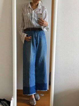 「おおぶりピアス」｜「アイテム（ファッション雑貨）」を使った、SAKIPONさん（レディース・161cm）の春コーディネート