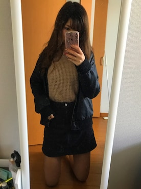 「CECIL McBEE（セシルマクビー）のアイテム（ライダースジャケット）」を使った、SAKIPONさん（レディース・161cm）の秋コーディネート