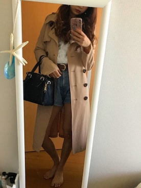 「CECIL McBEE（セシルマクビー）のアイテム（トレンチコート）」を使った、SAKIPONさん（レディース・161cm）の春コーディネート