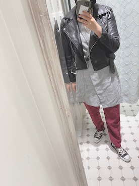 「stradivarius（ストラディバリウス）のアイテム（ジャケット/アウター）」を使った、Manaさん（レディース・162cm）の秋コーディネート