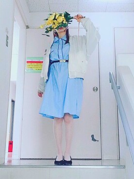 「古着好きな人と繋がりたい」｜「アイテム（ブルゾン）」を使った、しゅわさん（レディース・159cm）の春コーディネート