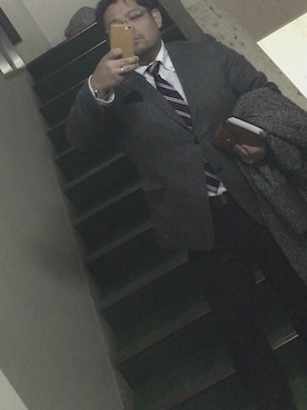 「寒い」｜「アイテム（フォーマルスーツ/小物）」を使った、TKDさん（メンズ・177cm）の冬コーディネート