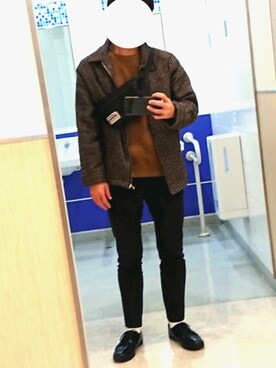 「MANEBU（マネブ）のアイテム（その他シューズ）」を使った、ぽちさん（メンズ・170cm）の秋コーディネート