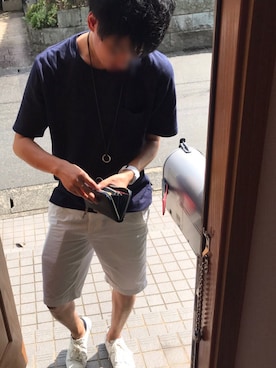 「Paul Smith（ポールスミス）のアイテム（財布）」を使った、m'rさん（メンズ・169cm）の夏コーディネート