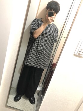 「PARADOX（パラドックス）のアイテム（パンツ）」を使った、がっちさん（メンズ・163cm）の春コーディネート