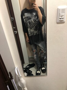 「PARADOX（パラドックス）のアイテム（パンツ）」を使った、がっちさん（メンズ・163cm）の夏コーディネート