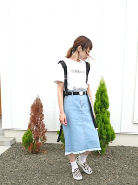 「FREAK'S STORE（フリークスストア）のFREDRIK PACKERS/フレドリックパッカーズ 別注500D DAY PACK （バックパック/リュック）」を使った、minakoさん（レディース・160cm）の夏コーディネート