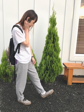 「FREAK'S STORE（フリークスストア）のFREDRIK PACKERS/フレドリックパッカーズ 別注500D DAY PACK （バックパック/リュック）」を使った、minakoさん（レディース・160cm）の夏コーディネート