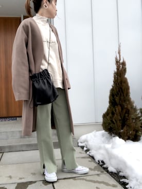 「CONVERSE（コンバース）のALL STAR HI（スニーカー）」を使った、minakoさん（レディース・160cm）の冬コーディネート