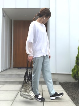 「シースルー」｜「アイテム（パンツ）」を使った、minakoさん（レディース・160cm）の夏コーディネート