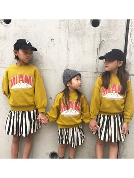 「アイテム（スカート）」を使った、cotona さん（キッズ・122cm）の秋コーディネート