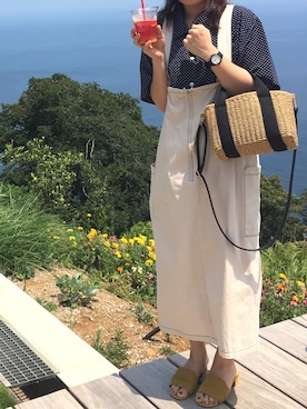 「CASIO」｜「アイテム（サンダル）」を使った、るーさん（レディース・154cm）の夏コーディネート