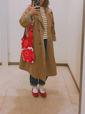 「マリンコーデ」｜「アイテム（バレエシューズ）」を使った、るーさん（レディース・153cm）の春コーディネート