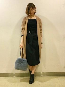 「ウエストイン」｜「アイテム（ノーカラージャケット）」を使った、kiyokawa【ヨドバシ吉祥寺店】さん（レディース・170cm）の秋コーディネート