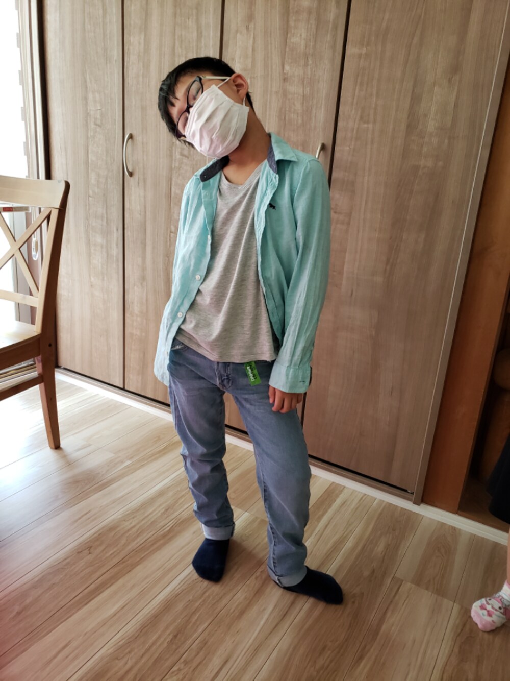 「カジュアル、プチプラ」｜「ZARAのアイテム（デニムパンツ、ブルー系）」を使った、aoi&so-shiさん（メンズ・135cm）の夏コーディネートの1枚目の写真