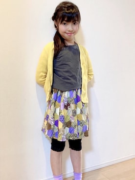「キュロット」｜「アイテム（レッグウェア）」を使った、Kaoさん（キッズ・127cm）の春コーディネート
