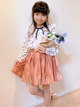 「スカラップ」｜Kaoさん（キッズ・127cm）の春コーディネート