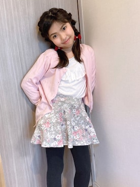 「no brand（ノーブランド）のアイテム（スカート）」を使った、Kaoさん（キッズ・127cm）の春コーディネート