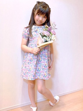 「no brand（ノーブランド）のアイテム（ワンピース/ドレス）」を使った、Kaoさん（キッズ・127cm）の春コーディネート