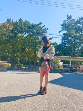 「EGOIST（エゴイスト）のアイテム（ライダースジャケット）」を使った、REIKAさん（レディース・148cm）の秋コーディネート