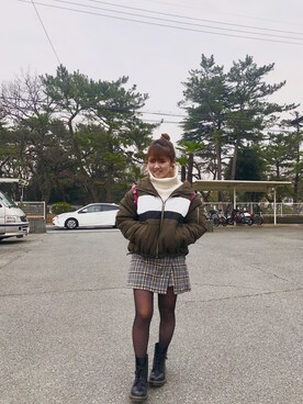 「EGOIST（エゴイスト）のアイテム（スカート）」を使った、REIKAさん（レディース・149cm）の冬コーディネート