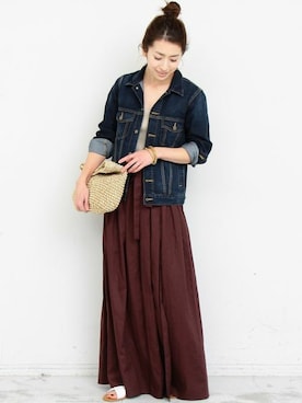 「BEAUTY&YOUTH UNITED ARROWS」｜「アイテム（デニムジャケット）」を使った、BEAUTY&YOUTH オフィススタッフ 02さん（レディース・163cm）の春コーディネート