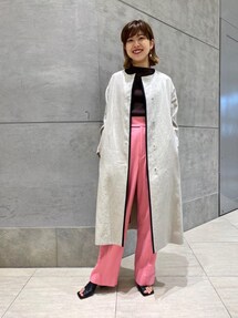 【UNITED ARROWS】UBCBリネン パイピング ノーカラーコート UNITED ARROWS（ユナイテッドアローズ）の「UBCB リネン パイピング