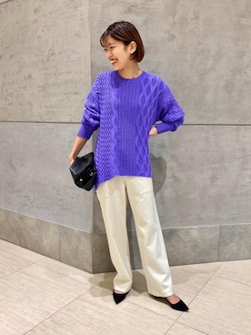 「BATONER（バトナー）のアイテム」を使った、足立（adachi）さん（レディース・160cm）の秋コーディネート