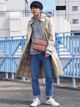 Burberry Prorsum バーバリープローサム のショルダーバッグを使ったメンズ人気ファッションコーディネート Wear