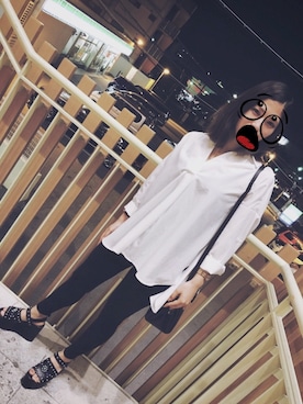 「スキッパードレープシャツ」｜# suzuさん（レディース・154cm）の春コーディネート
