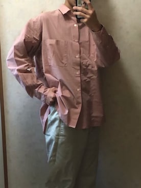 Gu ジーユー のシャツ ブラウス ピンク系 を使ったメンズ人気ファッションコーディネート Wear