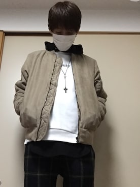 「しまむら（シマムラ）のアイテム（スウェット）」を使った、tommmyさん（メンズ・163cm）の春コーディネート