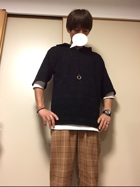 「しまむら（シマムラ）のアイテム（アクセサリー）」を使った、tommmyさん（メンズ・163cm）の秋コーディネート