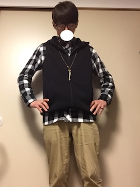 「しまむら（シマムラ）のアイテム（チノパンツ）」を使った、tommmyさん（メンズ・163cm）の春コーディネート