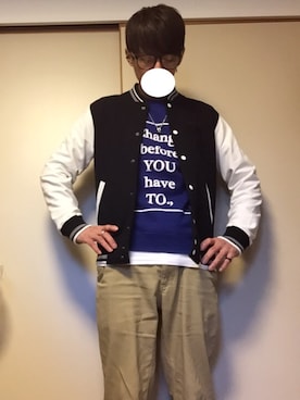 「しまむら（シマムラ）のアイテム（チノパンツ）」を使った、tommmyさん（メンズ・163cm）の春コーディネート
