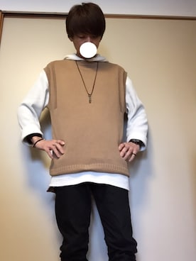 「しまむら（シマムラ）のアイテム（チノパンツ）」を使った、tommmyさん（メンズ・163cm）の春コーディネート