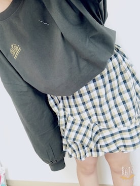 「アプレジュール」｜「アイテム（Tシャツ/カットソー）」を使った、かふぉんさん（レディース・155cm）の秋コーディネート