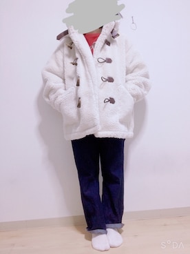 「one after another NICE CLAUP（ワンアフターアナザーナイスクラップ）のアイテム（ダッフルコート）」を使った、かふぉんさん（レディース・156cm）の冬コーディネート